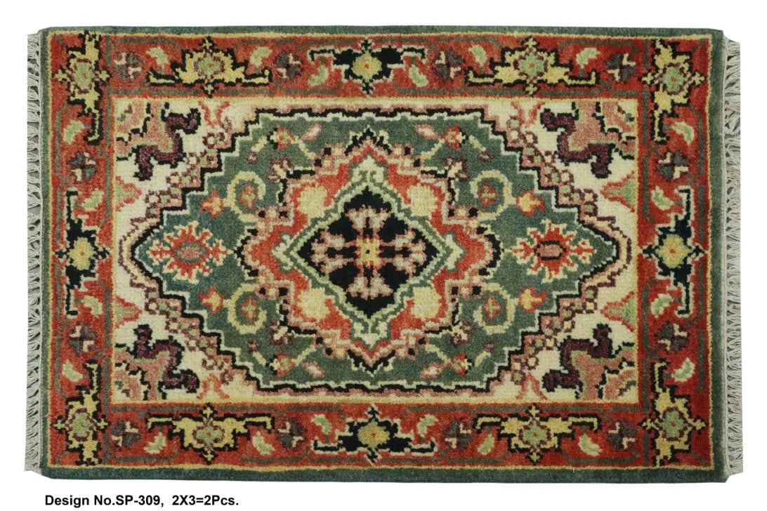 Hand knotted Indian Modern Rug 2'0" x 3'0": Hand knotted and meticulously crafted by Indian artisans, this stunning Indian Hand Knotted Area Rug will invite quality and beauty into your home, office or outdoor space. ABC Rugs Kilims takes pride