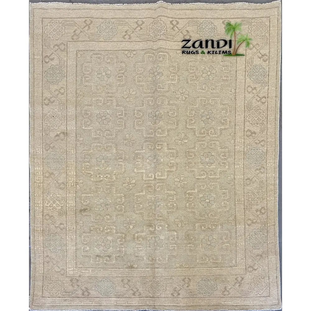Hand Knotted One Of The Kind Peshawar And Khotan Rug 4'10" x 6'6" Pes_Kho_02 (1 of 1)