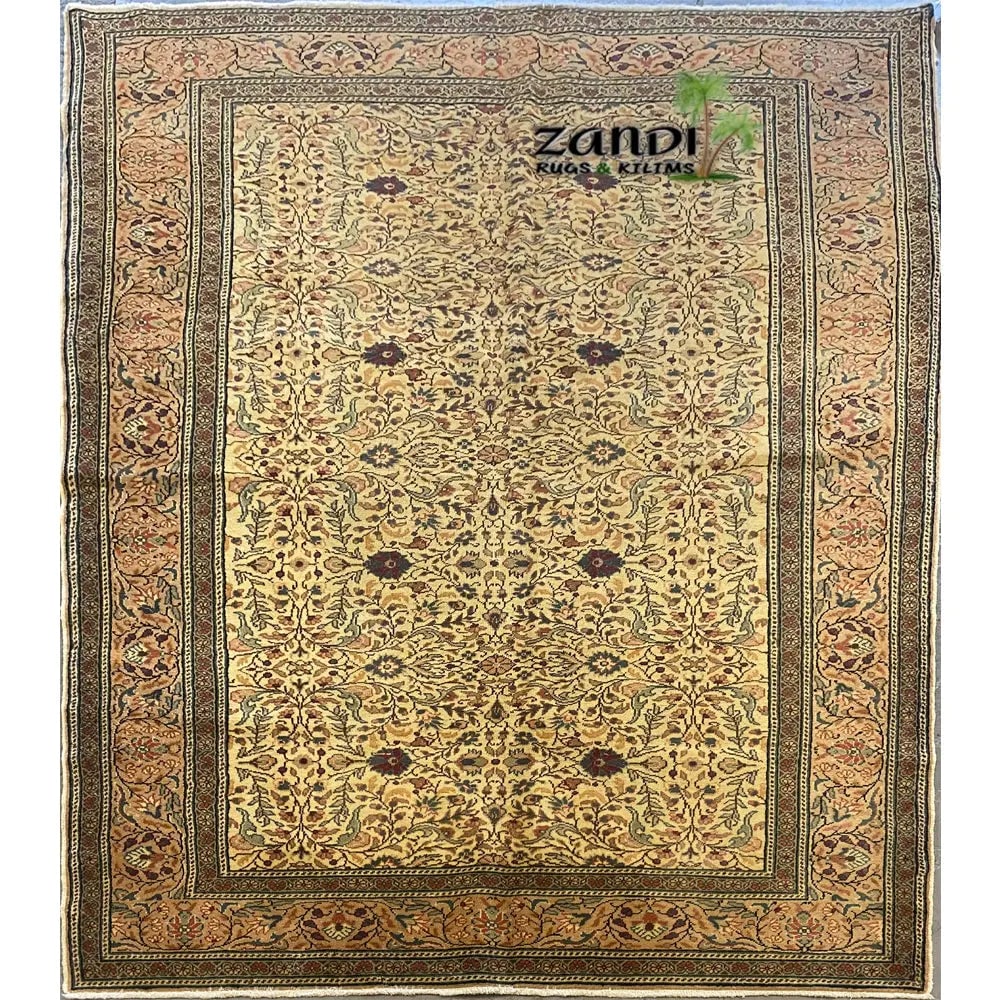 One Of The Kind Turkish Hand-Knotted Rug 4'8" x 7'4": ABC Rugs Kilims Collection Hand Knotted Turkish Design Rug Size 4'8''X7'4'' (Rr11522) (Cream, Brown) Turkish rugs are among the rugs with the most diversity, both with respect to the type of weave, qu