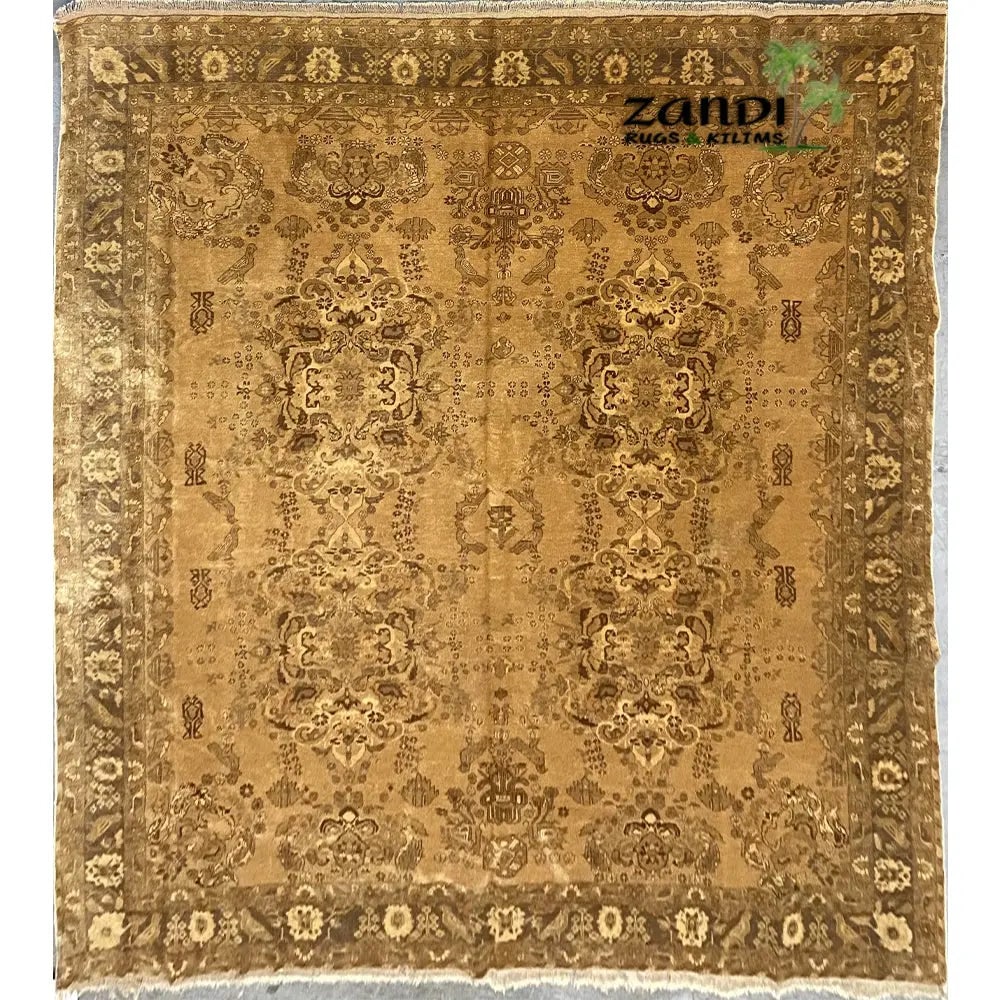 Hand Knotted One Of The Kind Peshawar And Khotan Rug 8'11" x 10'0" Pes_Kho_06: ABC Rugs Kilims Collection Hand Knotted Afghani Khotan Design Rug Size 8'11''X10'0'' Rr10106 (Z_20148) (Brown, Camel) Hand knotted and meticulously crafted by Afghan artisans, this stunning Afghani Ru