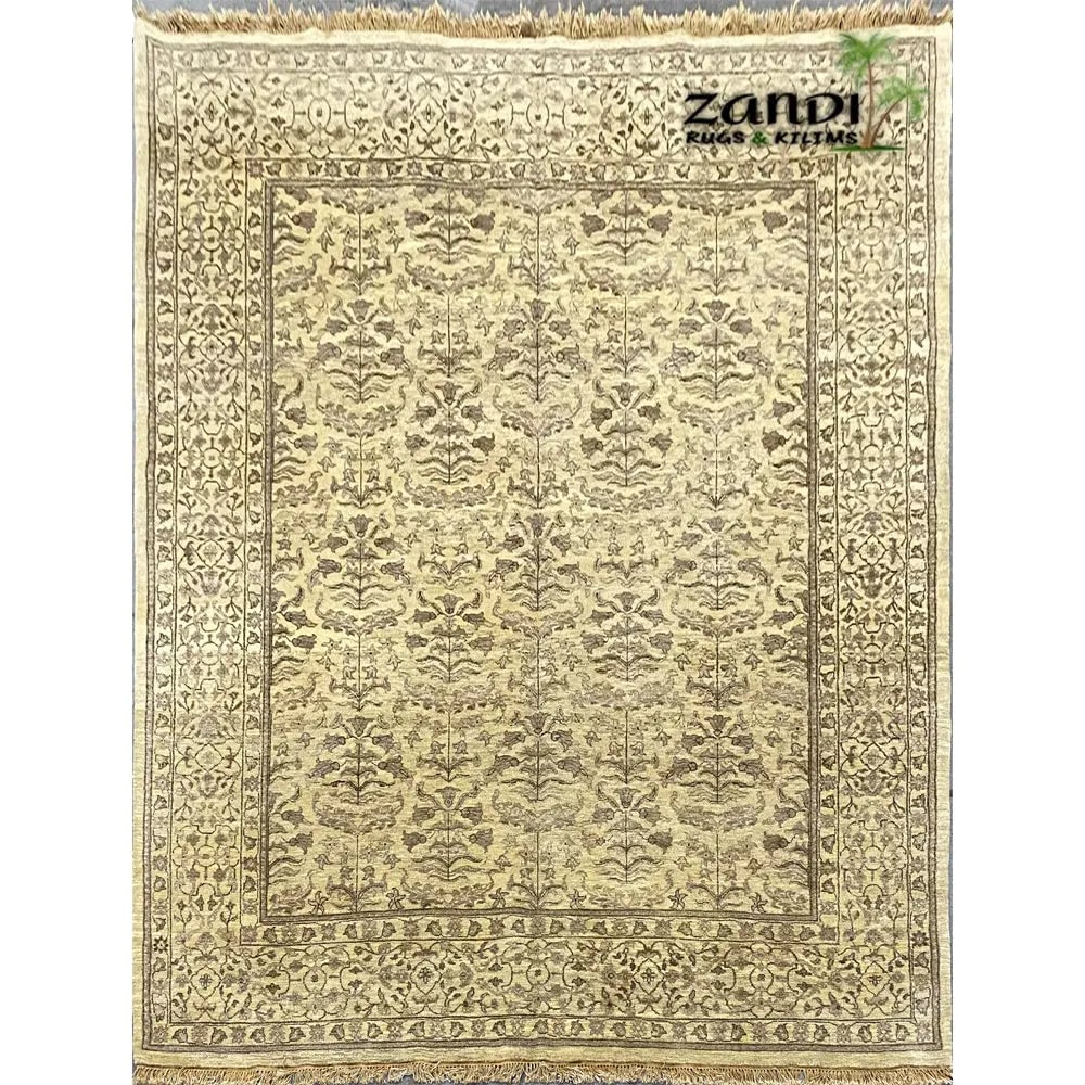 Hand Knotted One Of The Kind Peshawar And Khotan Rug 10'4" x 8'9" Pes_Kho_20: ABC Rugs Kilims Collection Hand Knotted Pakistani Design Rug Size 10'4''X8'9'' (Rr10177) (Cream, Camel) Hand knotted and meticulously crafted by Pakistan artisans, this stunning Pakistan Hand Knotted 