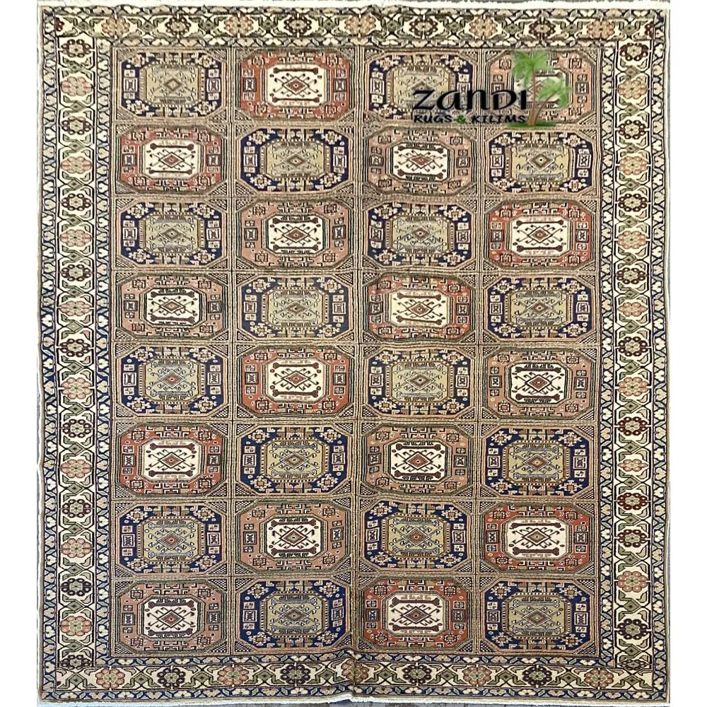 One Of The Kind Turkish Hand-Knotted Rug 6'6" x 9'8": ABC Rugs Kilims Collection Hand Knotted Turkish Rug Size 6'6X9'8 Abcz_Tk002 (Rr10379) (Cream, Brown) Turkish rugs are among the rugs with the most diversity, both with respect to the type of weave, qu