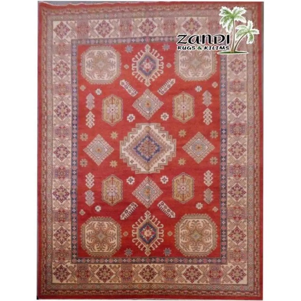 Hand Knotted One Of The Kind Peshawar And Khotan Rug 11'9 x 8'8" Pes_Kho_140: ABC Rugs Kilims Collection Afghani Hand Knotted Wool/Cotton Rugs 11'9X8'8 (Gr15183) (Red, Blue) Hand knotted and meticulously crafted by Afghan artisans, this stunning Afghani Rug Hand Knotted Area Ru