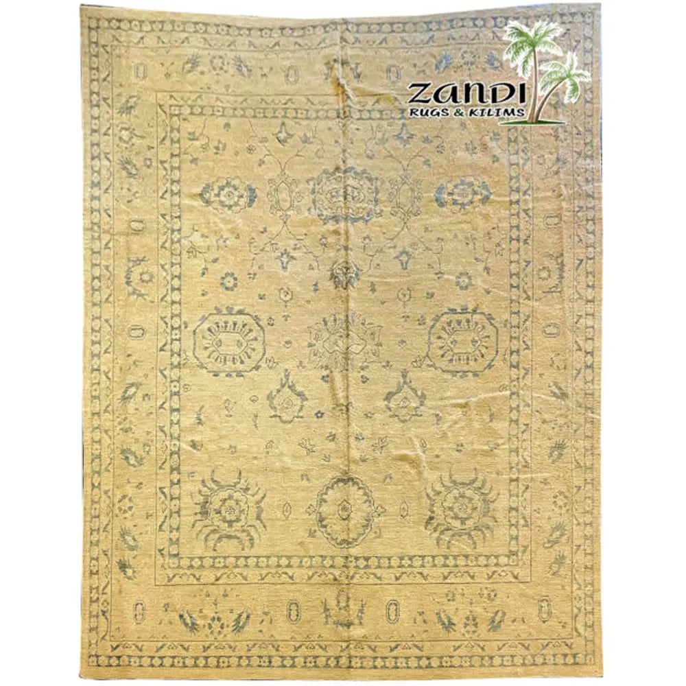 Hand Knotted One Of The Kind Peshawar And Khotan Rug 10' x 11'10" Pes_Kho_157: ABC Rugs Kilims Collection Premium Quality Pakistani Hand Knotted Rug Size 10'X11'10 (Gr10194) (Cream, Blue) Hand knotted and meticulously crafted by Pakistan artisans, this stunning Pakistan Hand Kno