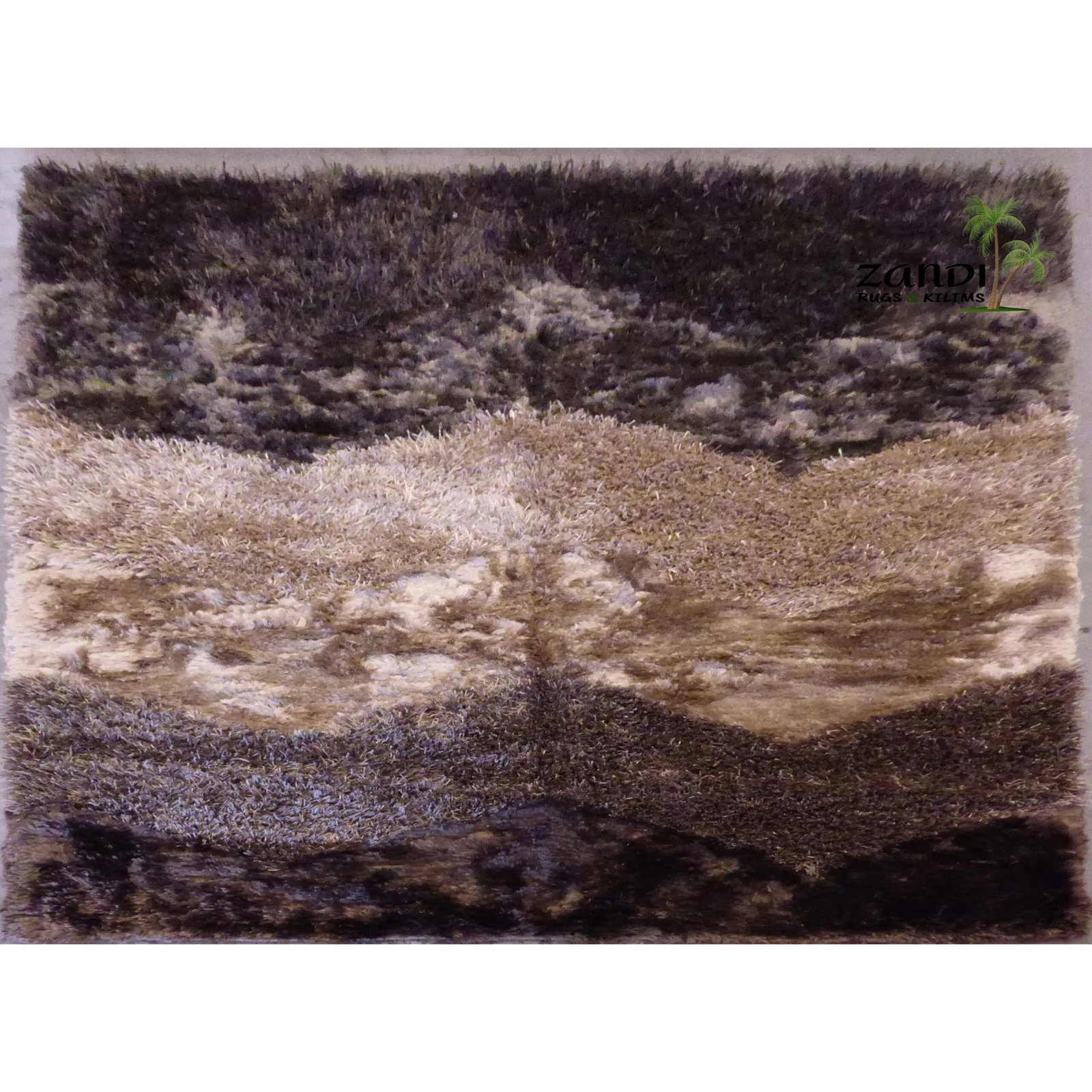 One Of The Kind Indian Hand Knotted Shaggy Rug 9'11" x 8': ABC Rugs Kilims Collection Indian Shaggy Design Hand Knotted Wool/Cotton Rug Size 9'11X 8' Gr16453 Abcr16453 The shaggy collection is a super thick and heavy blend of wool, viscose, and cotton in a de