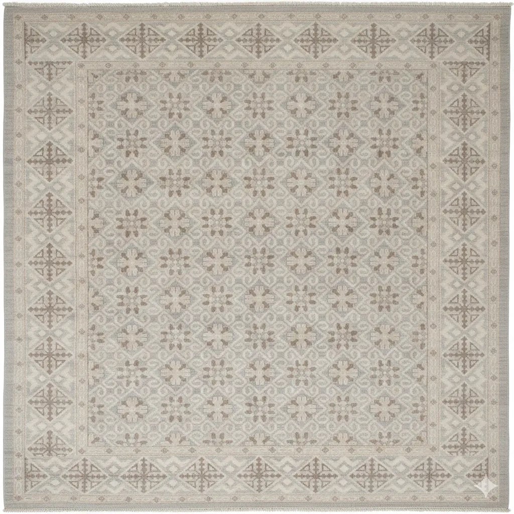 Hand Knotted One Of The Kind Peshawar And Khotan Rug 10' x 8'4" Pes_Kho_167: ABC Rugs Kilims Collection Pakistani Khotan Design Hand Knotted Wool/Cotton | Size 10'X 8'4 Gr16519 (Abcr16519) (Brown, Gray) Hand knotted and meticulously crafted by Afghan artisans, this stunning Af