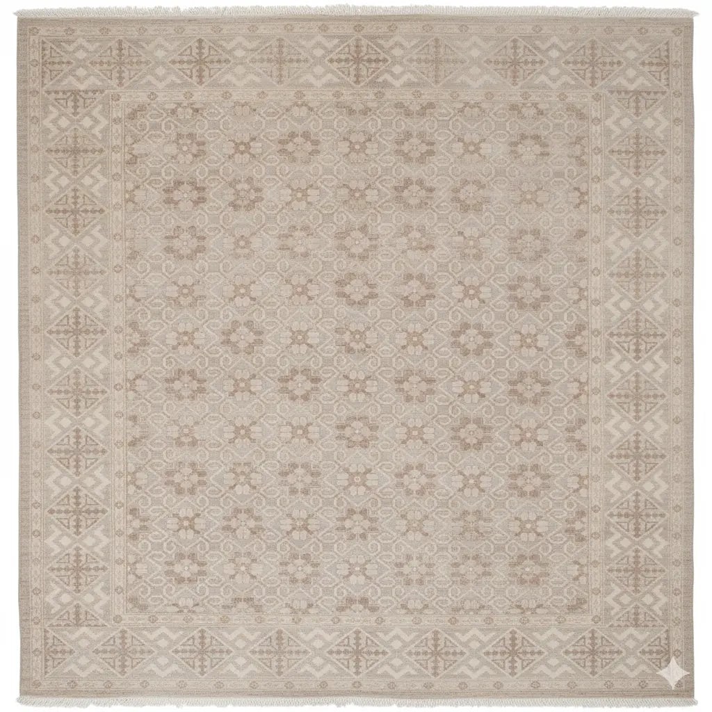 Hand Knotted One Of The Kind Peshawar And Khotan Rug 10'5" x 8'1" Pes_Kho_178: ABC Rugs Kilims Collection Pakistani Khotan Design Hand Knotted Wool/Cotton | Size 10'5X8'1 Gr16557 (Abcr16557) (Camel, Brown) Hand knotted and meticulously crafted by Afghan artisans, this stunning A