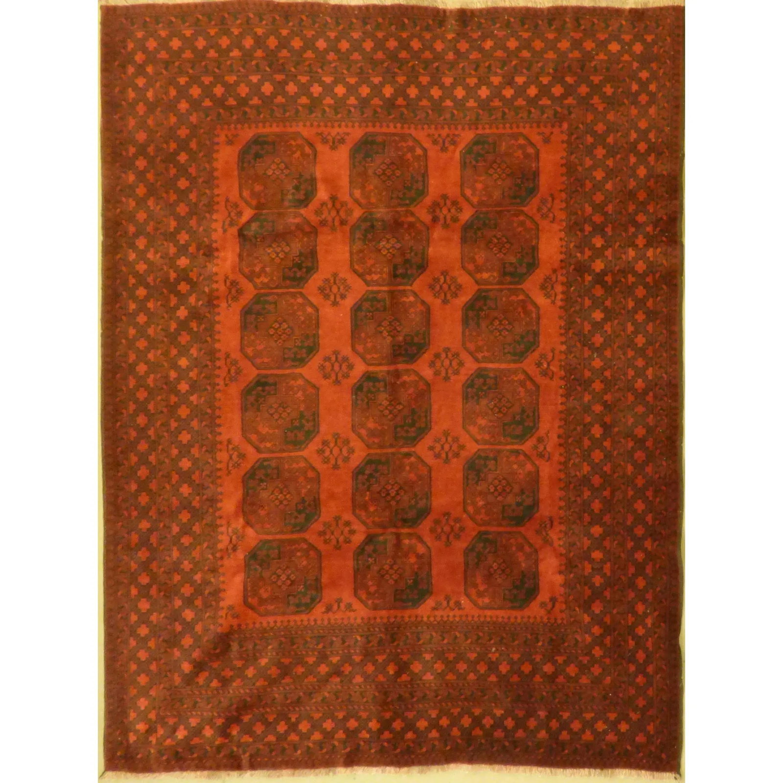 One Of The Kind Afghani Hand-Knotted Rug 4'11" x 3'5" Afg09: ABC Rugs Kilims Collection Unique Super Soft And Multi Red Color Hand-Knotted Afghani Modern Area Rug Made With Natural New Zealand Wools, Amp And Cotton 4'11 X 3'5 (Abcr04539) (Red, Black, Orange) Ha