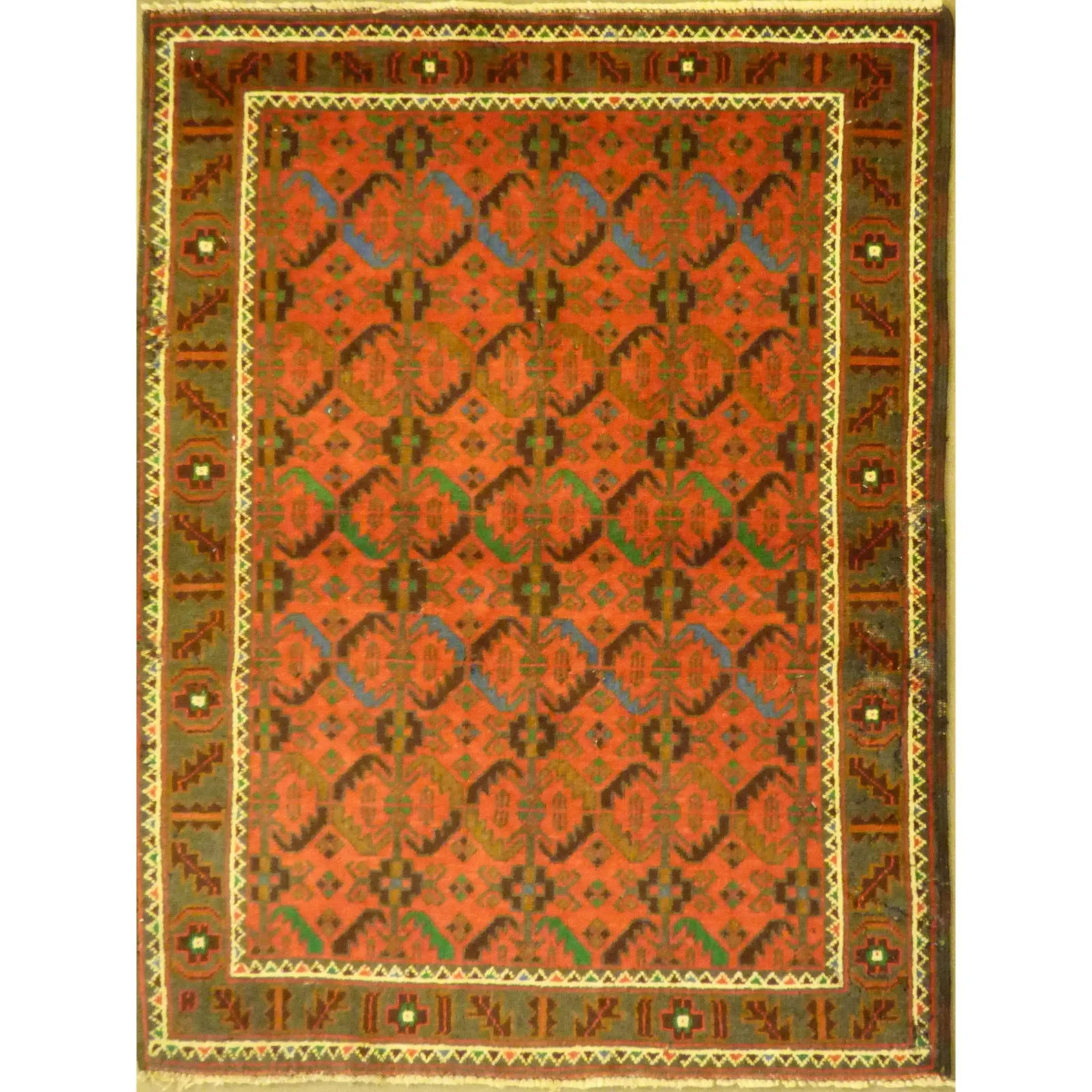 One Of The Kind Afghani Hand-Knotted Rug 4'3" x 2'11" Afg10: ABC Rugs Kilims Collection Unique Super Soft And Multi Red Color Hand-Knotted Afghani Modern Area Rug Made With Natural New Zealand Wools, Amp And Cotton 4'3 X 2'11 (Abcr04520) (Red, Brown) Hand knott