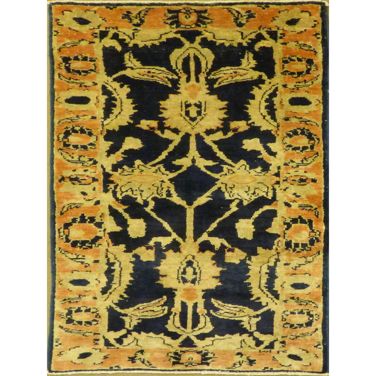 Hand Knotted One Of The Kind Peshawar And Khotan Rug 3'10" x 2'2" Pes_Kho_193: ABC Rugs Kilims Collection Unique Super Soft And Multi Red Color Hand-Knotted Afghani Modern Area Rug Made With Natural New Zealand Wools, Amp And Cotton 3'10 X 2'2 (Black, Cream) Hand knotted and met