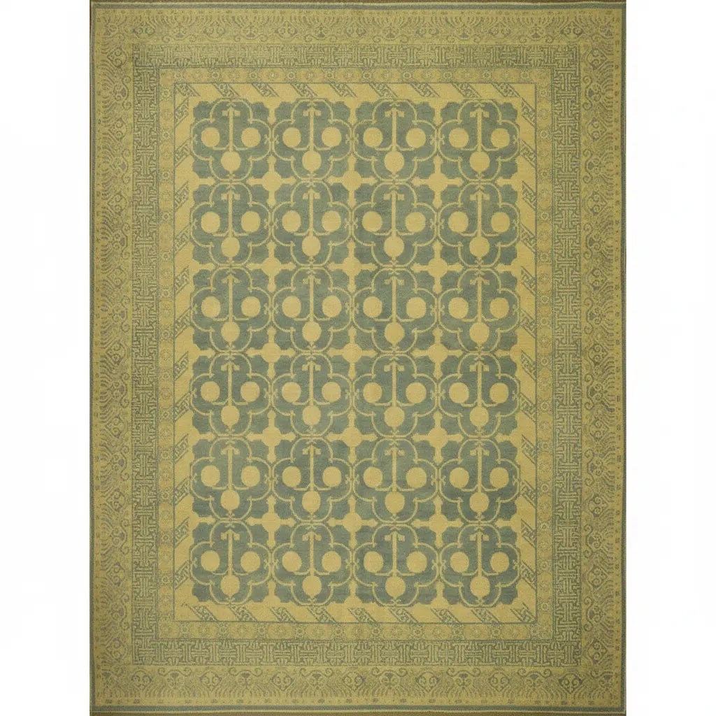Hand Knotted One Of The Kind Peshawar And Khotan Rug 10'2" x 13'8" Pes_Kho_198: ABC Rugs Kilims Collection Unique Super Soft Hand-Knotted Afghani Modern Area Rug Made With Natural New Zealand Wools, Amp And Cotton 10'2 X 13'8 (Abcr04502) (Cream, Gray) Hand knotted and meticulousl