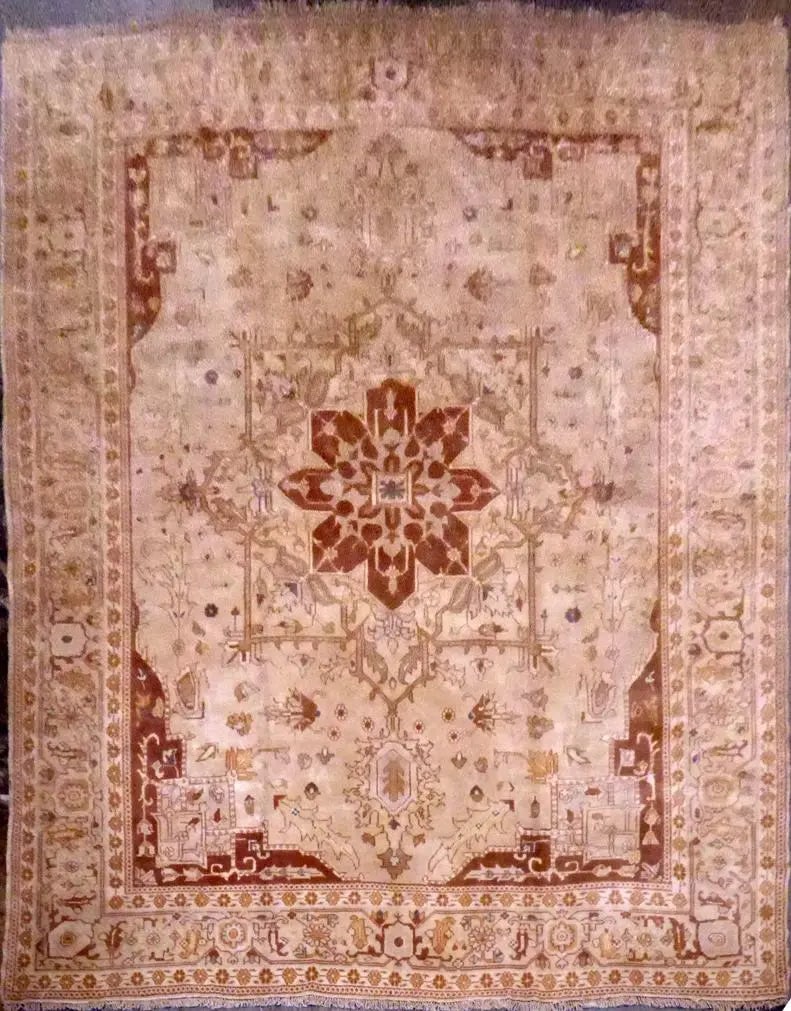 One Of The Kind Turkish Hand-Knotted Rug 10'10" x 12'9": ABC Rugs Kilims Collection Turkish Oushak Hand-Knotted Rug Made With Natural Wool & Cotton 10'10'' X 12'9 (Abc157995) (Red, Brown) Turkish rugs are among the rugs with the most diversity, both wit