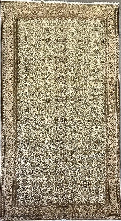 One Of The Kind Turkish Hand-Knotted Rug 6' x 9'4": ABC Rugs Kilims Collection Turkish Traditional Natural Wool And Cotton Rug 6' X 9'4 Abctk005 (Rr10366) (Cream, Brown) Turkish rugs are among the rugs with the most diversity, both with respect to the 