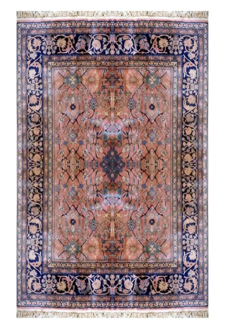 One Of The Kind Turkish Hand-Knotted Rug 8'7" x 7'3": ABC Rugs Kilims Collection Turkish Hand-Knotted 100% Natural Wool Rug 8'7'' X 7'3'' (Abc0) (Rose, Blue) Turkish rugs are among the rugs with the most diversity, both with respect to the type of weave,
