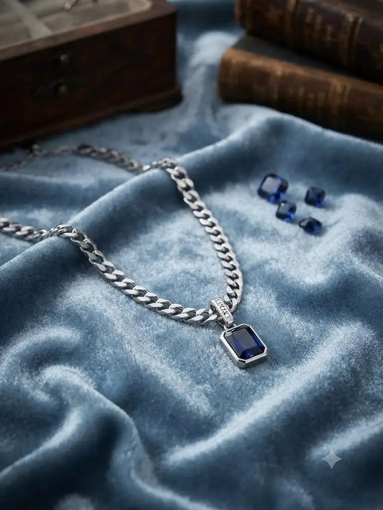 AAA+ Certified, Quality Sterling Silver, Chain Size 20 cm., 8?? in., Style Pave Curb, Weight 23.8: AAA+ Certified, Quality Sterling Silver, Chain Size 20 cm., 8” in., Style Pave Curb, Weight 23.8 grams, ABC-S-110 (Include Pendant)