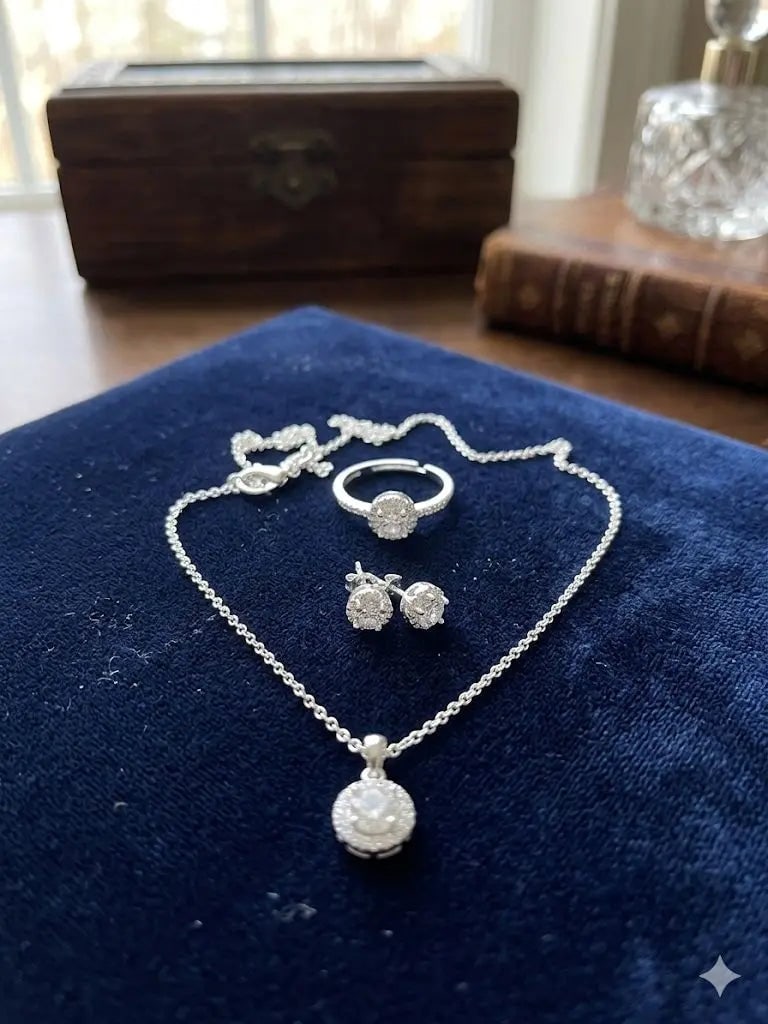 Exceptional Quality Shiny Crystal,C2 Gemstone, Round cut Shaped, White Colored, Quality 925-Silver,: AAA+ Certified Quality Shiny Crystal,C2 Gemstone, Round cut Shaped, White Colored, Quality 925-Silver, CJABCmn170 (Set of 5 pieces) We can arrange GIA certification and verification for vintage jewelr