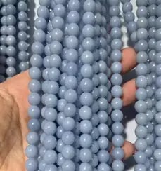 Gemstone Loose Beads Necklace - Angelite A - NO.139: Natural Gemstone Loose Beads Necklace - Angelite A - NO.139 We can arrange GIA certification and verification for vintage jewelry, diamonds, and gemstones. The cost of GIA certification ranges from $3
