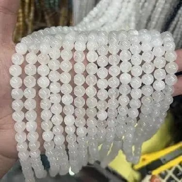 Gemstone Beads Necklace - Handmade Stone Jewelry,White Jade, Size 8mm/50cm, NO.38: Natural Gemstone Beads Necklace - Handmade Natural Stone Jewelry,White Jade, Size 8mm/50cm, NO.38 We can arrange GIA certification and verification for vintage jewelry, diamonds, and gemstones. The co