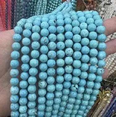 Gemstone Beads Necklace - Handmade Stone Jewelry,Turquoise Howlite, Size 6mm/50cm, NO.27: Natural Gemstone Beads Necklace - Handmade Natural Stone Jewelry,Turquoise Howlite, Size 6mm/50cm, NO.27 We can arrange GIA certification and verification for vintage jewelry, diamonds, and gemstones.