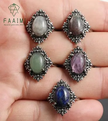Handmade Stone Gemstone Rings with Copper & Silver, Stone Size 8*10mm, Vin-Rin62: Natural Gemstone Beads Necklace - Handmade Natural Stone Jewelry,Rose Quartz, Size 6mm/50cm, NO.1 We can arrange GIA certification and verification for vintage jewelry, diamonds, and gemstones. The co