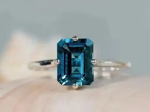 Exceptional Quality Beautiful Blue Topaz Gemstone925 Sterling Silver Handmade Ring All Size R358 (1 of 2)