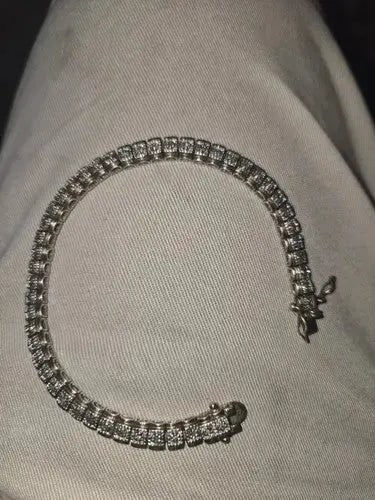 Exceptional Quality Vintage Dimond Patterned Gold over Sterling Tennis Bracelet 7.5inch W32: Our gemstones are organic, natural stones suitable for investment, collectors, and fine jewelry, each accompanied by an authentic certification. Our 925 silver pieces are rhodium-plated and finished w