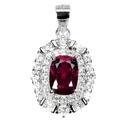 Exceptional Quality 925 Sterling Silver Pendant Antique Mozambique Garnet 7x5mm Gemstone Jewelry: Our gemstones are organic, natural stones suitable for investment, collectors, and fine jewelry, each accompanied by an authentic certification. Our 925 silver pieces are rhodium-plated and finished w