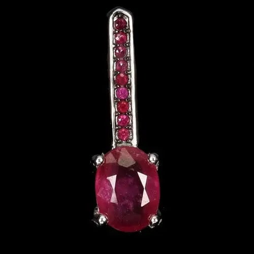 Exceptional Quality 925 Sterling Silver Pendant Oval Ruby 7x5mm Ruby Diamond Cut Gemstone Jewelry: Our gemstones are organic, natural stones suitable for investment, collectors, and fine jewelry, each accompanied by an authentic certification. Our 925 silver pieces are rhodium-plated and finished w