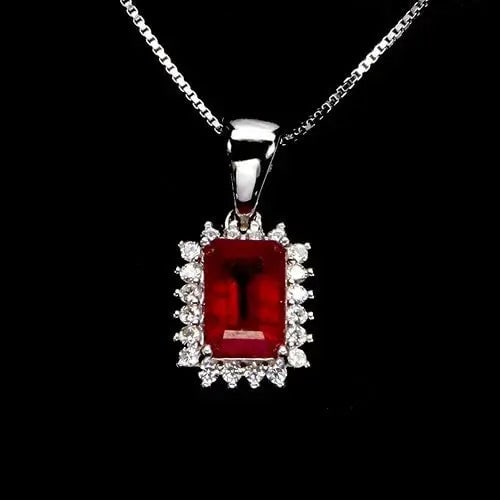 Exceptional Quality 925 Sterling Silver Necklace Octagon Ruby 7x5mm Gemstone Jewelry 18in Cus-Jew110: Our gemstones are organic, natural stones suitable for investment, collectors, and fine jewelry, each accompanied by an authentic certification. Our 925 silver pieces are rhodium-plated and finished w