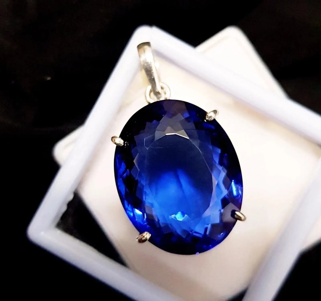 Exceptional Quality Certified Oval Cut 91.45 Ct Blue Topaz Pendant Loose Gemstone Cus-Jew145 (1 of 2)