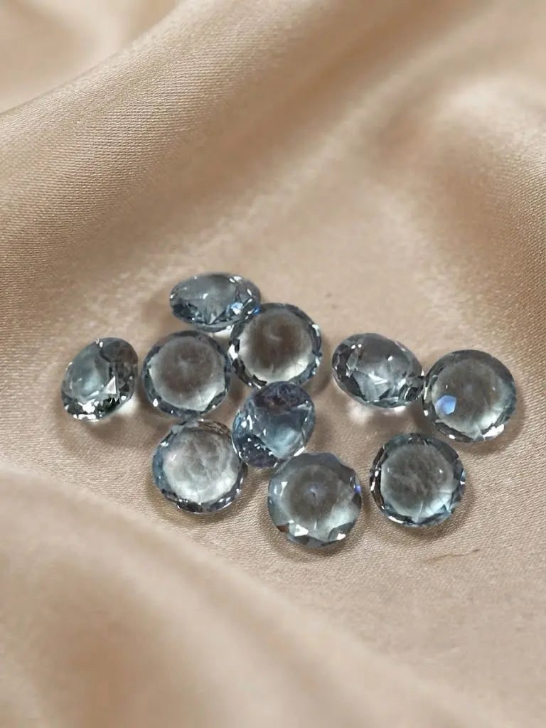 Natural Quality 10 Aquamarine Gemstones From Madagascar, Dimension 5 mm, Weight 3.0 CT, Shape Round: Natural Quality 10 Aquamarine Gemstones From Madagascar, Dimension 5 mm, Weight 3.0 CT, Shape Round cut, GEM-ABC-349