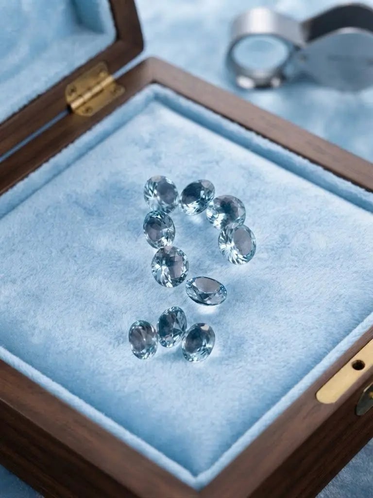 Natural Quality 10 Aquamarine Gemstones From Madagascar, Dimension 5 mm, Weight 3.0 CT, Shape Round: Natural Quality 10 Aquamarine Gemstones From Madagascar, Dimension 5 mm, Weight 3.0 CT, Shape Round cut, GEM-ABC-347