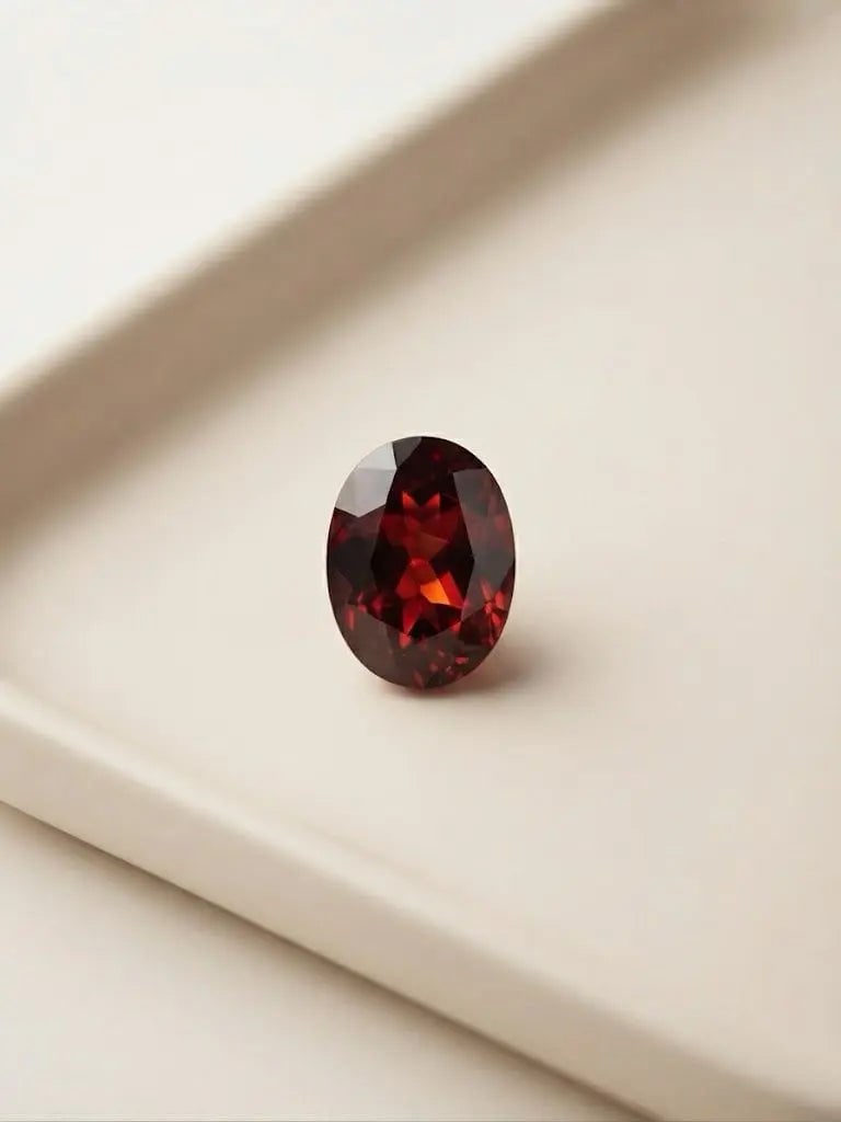 Natural Quality 1 Garnet Gemstones From Brazil, Dimension 6 x 4 mm, Weight 0.43 Ct, Shape Oval Cut,: Natural Quality 1 Garnet Gemstones From Brazil, Dimension 6 x 4 mm, Weight 0.43 Ct, Shape Oval Cut, GEM-ABC-327