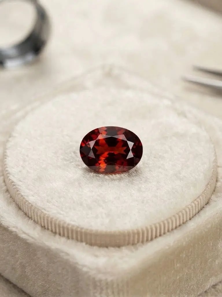 Natural Quality 1 Garnet Gemstones From Brazil, Dimension 6 x4 mm, Weight 0.46 Ct, Shape Oval Cut,: Natural Quality 1 Garnet Gemstones From Brazil, Dimension 6 x4 mm, Weight 0.46 Ct, Shape Oval Cut, GEM-ABC-321