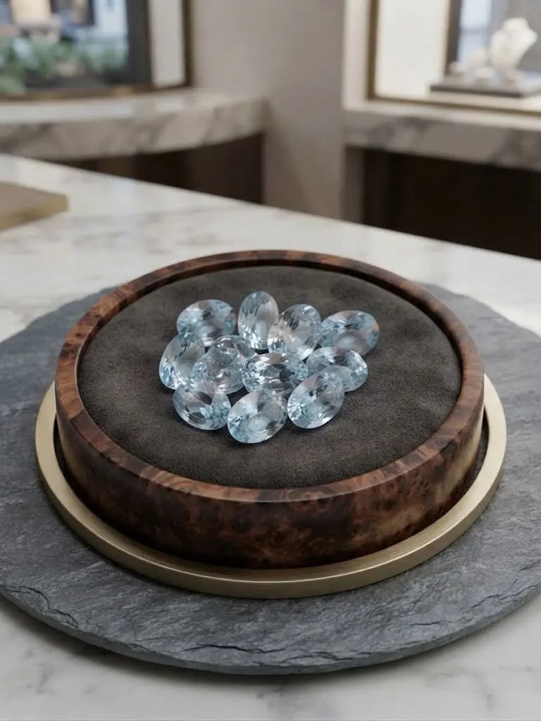 Natural Quality 11 Aquamarine Gemstones From Madagascar, Dimension 6x9 mm, Weight 7.5 CT, Shape Oval: Natural Quality 11 Aquamarine Gemstones From Madagascar, Dimension 6x9 mm, Weight 7.5 CT, Shape Oval cut, GEM-ABC-300