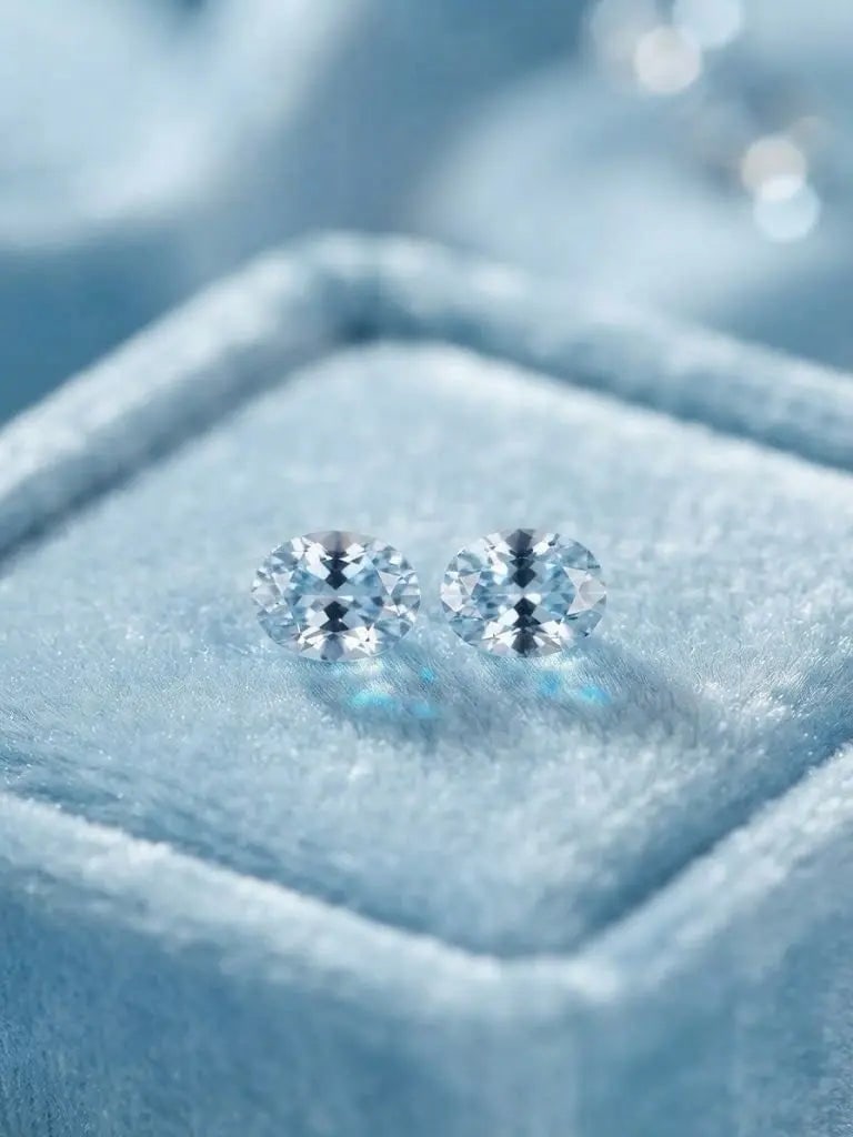 Natural Quality 2 Aquamarine Gemstones From Madagascar, Dimension 3x5 mm, Weight O.26 CT, Shape Oval: Natural Quality 2 Aquamarine Gemstones From Madagascar, Dimension 3x5 mm, Weight O.26 CT, Shape Oval cut, GEM-ABC-286