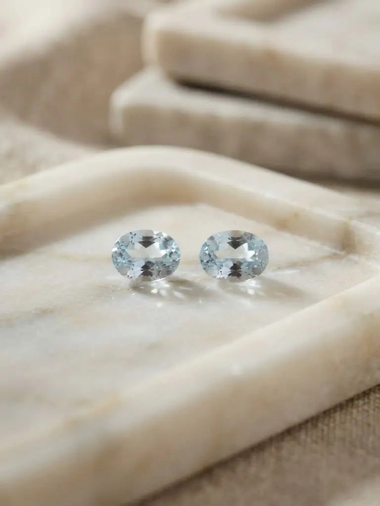 Natural Quality 2 Aquamarine Gemstones From Madagascar, Dimension 3x5 mm, Weight O.31CT, Shape Oval: Natural Quality 2 Aquamarine Gemstones From Madagascar, Dimension 3x5 mm, Weight O.31CT, Shape Oval cut, GEM-ABC-285