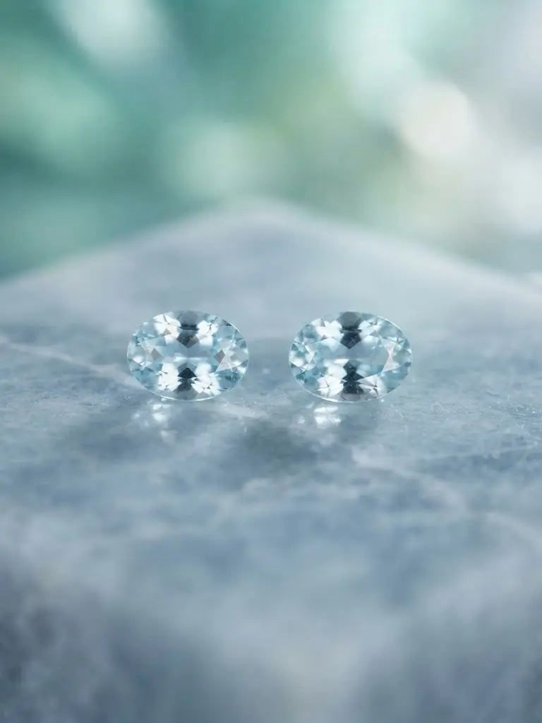 Natural Quality 2 Aquamarine Gemstones From Madagascar, Dimension 3x5 mm, Weight 0.29 Ct, Shape (1 of 2)