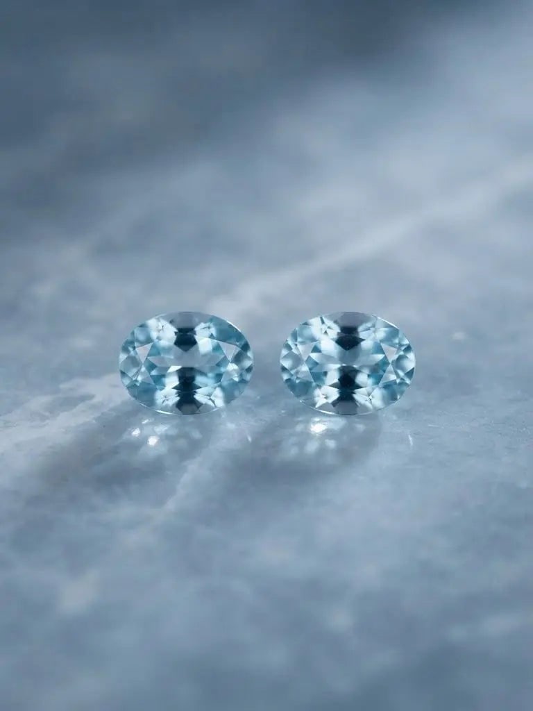 Natural Quality 2 Aquamarine Gemstones From Madagascar, Dimension 3x5 mm, Weight 0.23 Ct, Shape: Natural Quality 2 Aquamarine Gemstones From Madagascar, Dimension 3x5 mm, Weight 0.23 Ct, Shape Oval, GEM-ABC-274
