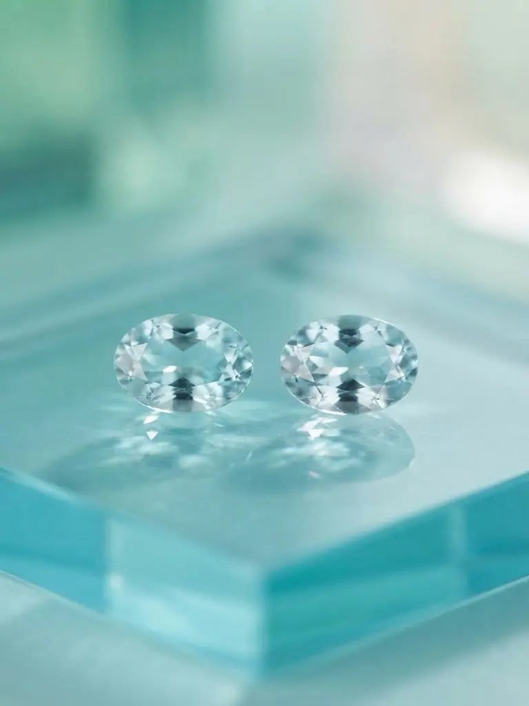 Natural Quality 2 Aquamarine Gemstones From Madagascar, Dimension 3x5 mm, Weight 0.36 Ct, Shape: Natural Quality 2 Aquamarine Gemstones From Madagascar, Dimension 3x5 mm, Weight 0.36 Ct, Shape Oval, GEM-ABC-272