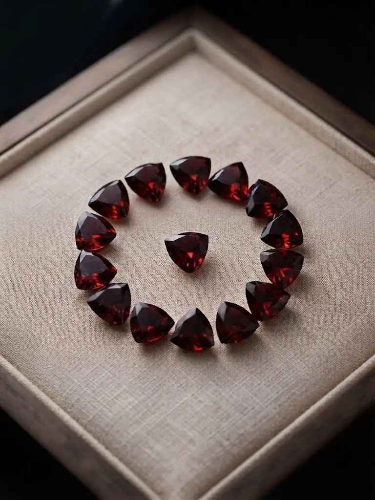 Natural Quality 14 Garnet Gemstones From Brazil, Dimension 5.mm, Weight 9.0ct, Shape trillion,: Natural Quality 14 Garnet Gemstones From Brazil, Dimension 5.mm, Weight 9.0ct, Shape trillion, GEM-ABC-269