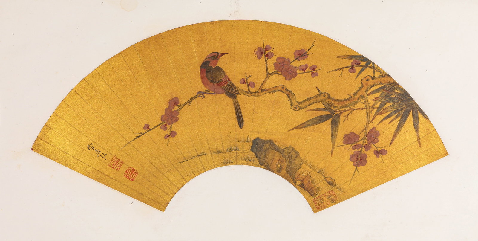 SUN KERONG (1532-1611), ATTRIBUTED TO, FLOWERS AND BIRDS: SUN KERONG (1532-1611), ATTRIBUTED TO, FLOWERS AND BIRDS Dimensions: Width: 55.5 cm (21.9 in.), Height: 19.5 cm (7.7 in.). All measurements are approximate.