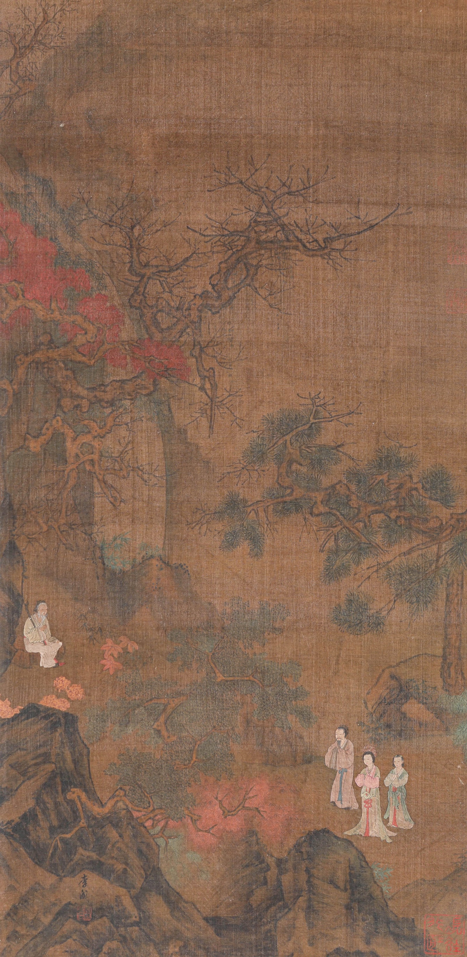 LI CHENG (919-967), ATTRIBUTED TO, FIGURE STORIES: LI CHENG (919-967), ATTRIBUTED TO, FIGURE STORIES Dimensions: Width: 41 cm (16.1 in.), Height: 83 cm (32.7 in.). All measurements are approximate.