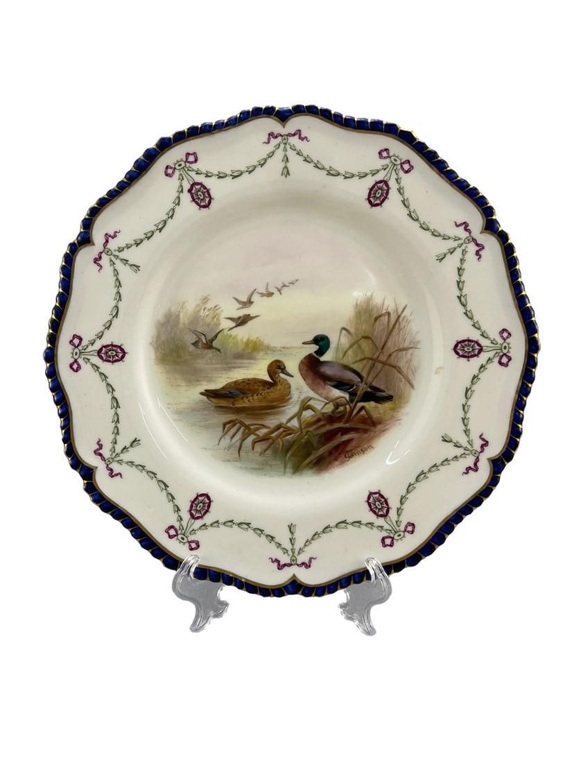 A SIGNED ROYAL WORCESTER HAND-PAINTED PORCELAIN DISH, CIRCA 1950S–1960S (1 of 8)