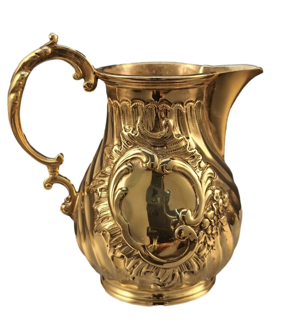 A FRENCH 950 STANDARD SILVER-GILT CREAM JUG, CIRCA 1900 (1 of 4)