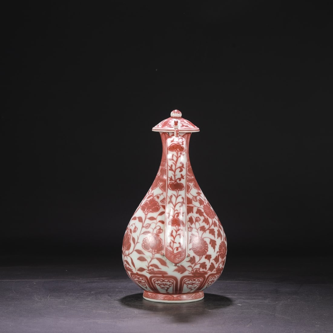 A UNDERGLAZED-RED 'INTERLOCKING FLOWERS' EWER - 6