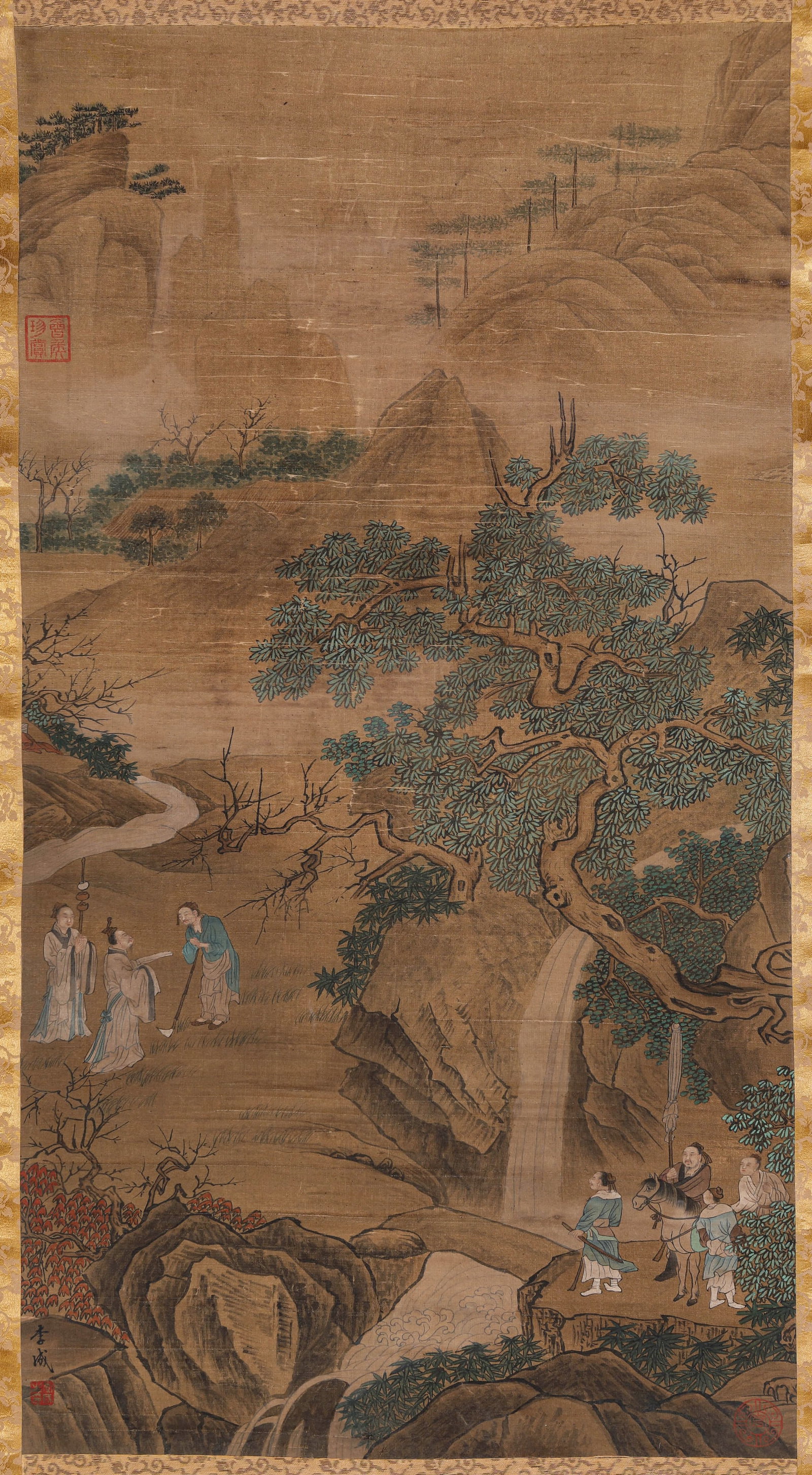 LI CHENG (919-967), ATTRIBUTED TO, FIGURE STORIES: LI CHENG (919-967), ATTRIBUTED TO, FIGURE STORIES Dimensions: Width: 41.5 cm (16.3 in.), Height: 76.5 cm (30.1 in.). All measurements are approximate.