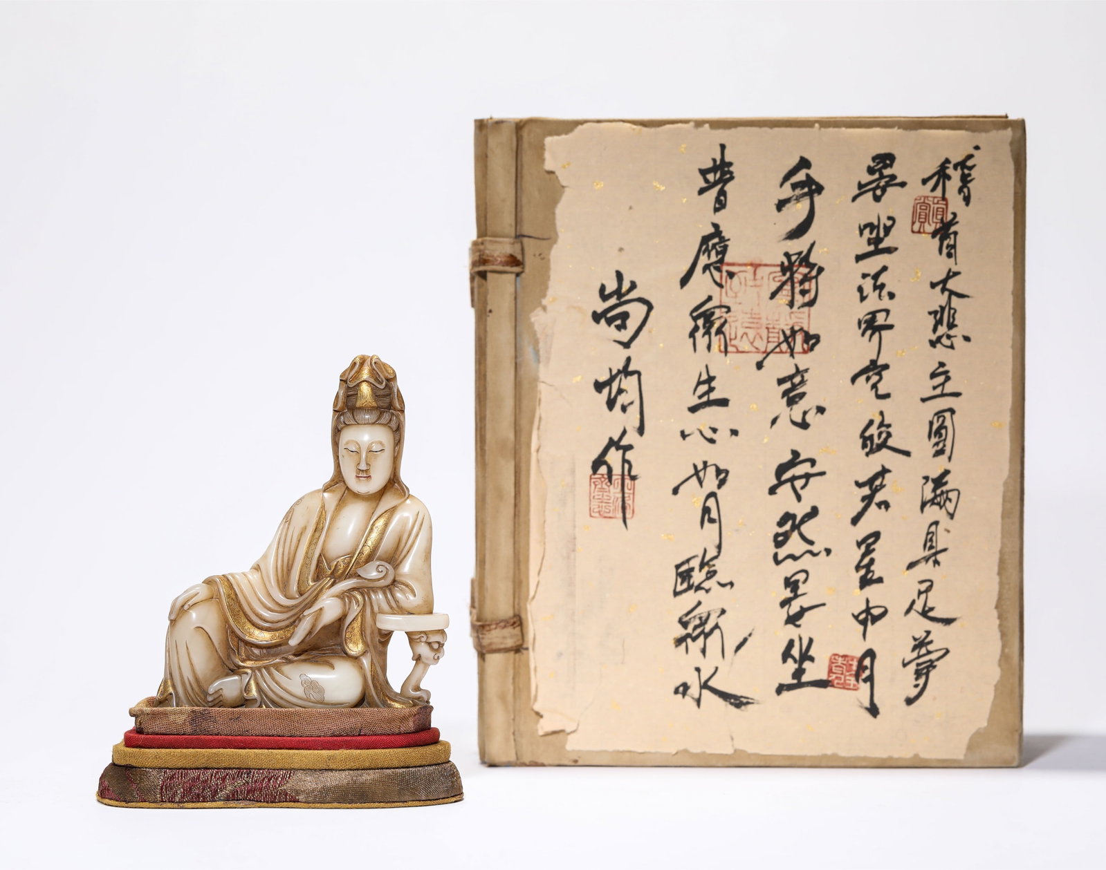 A SHOUSHAN STONE CARVED 'KUI XING' FIGURE (1 of 7)