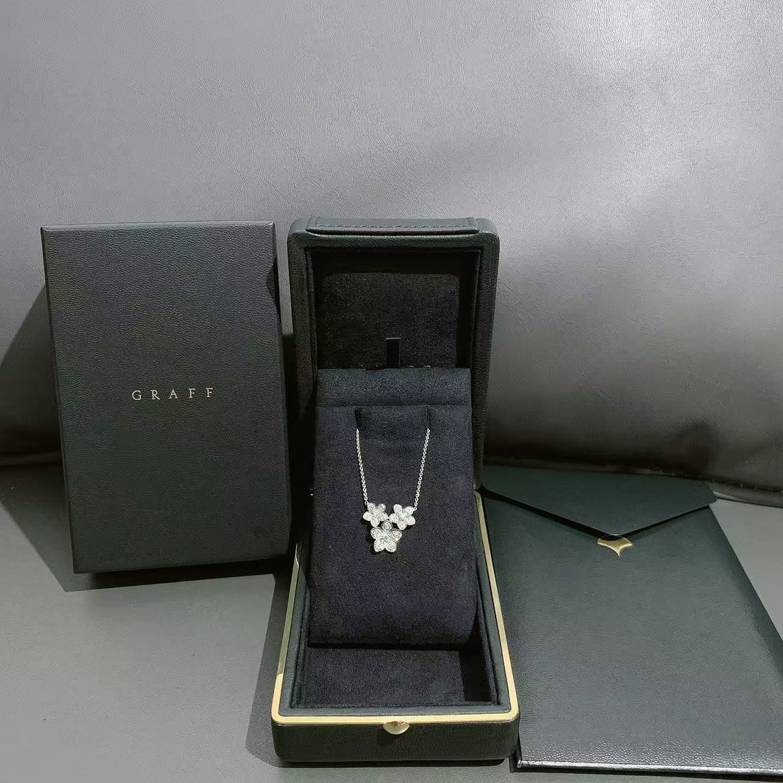 Graff Wild Flower White Gold Pave Diamond Necklace: Metal: White GoldPlace of Origin: United KingdomPeriod: 2010-Date of Manufacture: 2024Condition: Good. In original box.