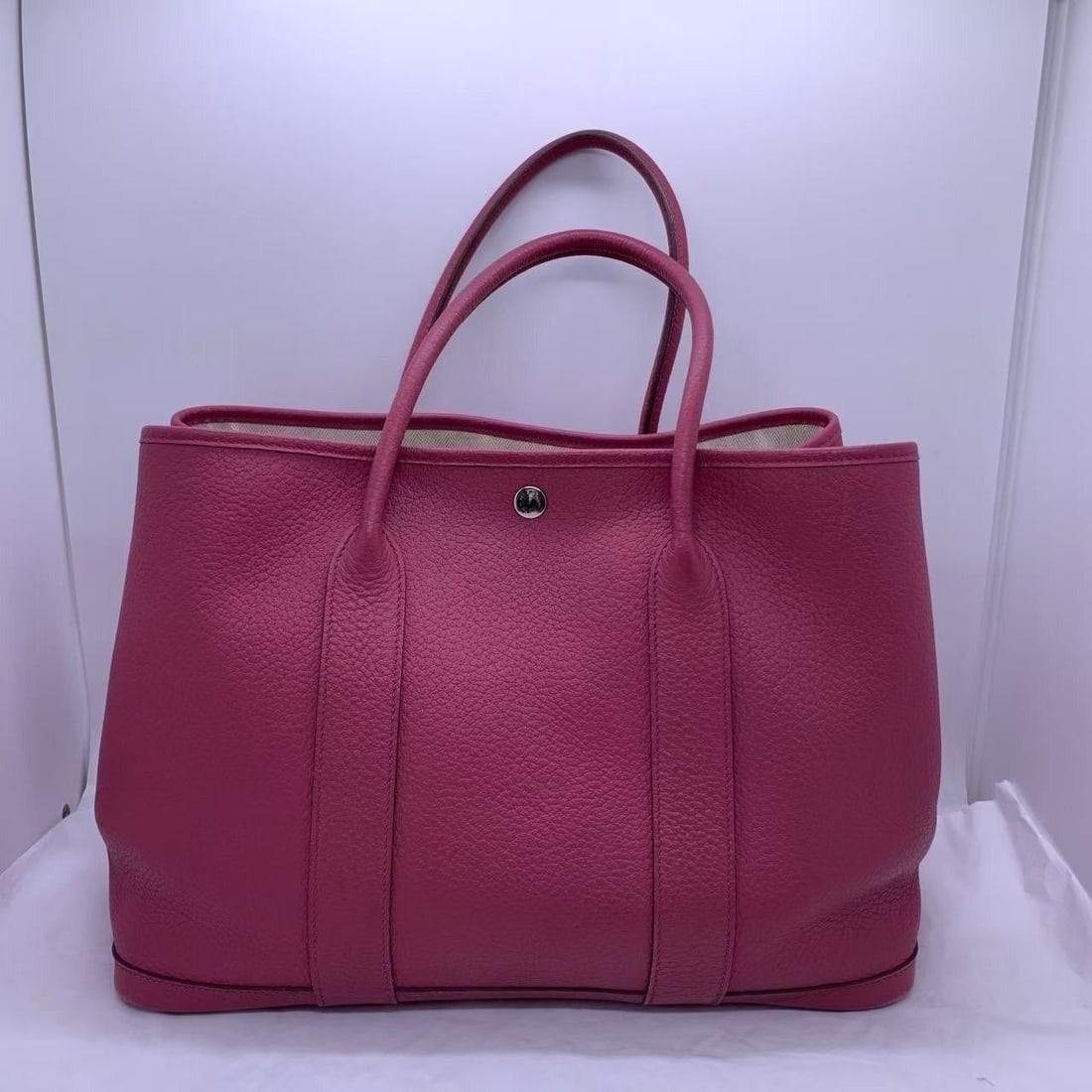 Hermes garden party 36 PM Rose handbag Silver buckle, France totebag: Normal signs of daily use
